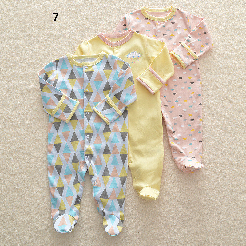 Three New Baby One Piece Rompers With Long Sleeves And Feet