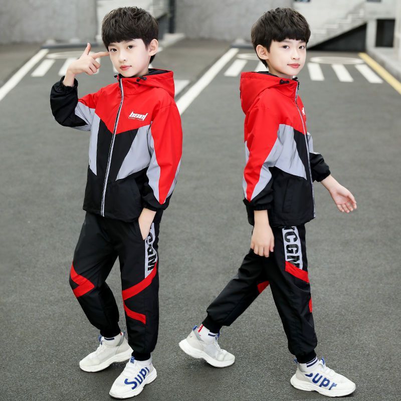 Autumn Children's Hooded Luminous Two-piece Set