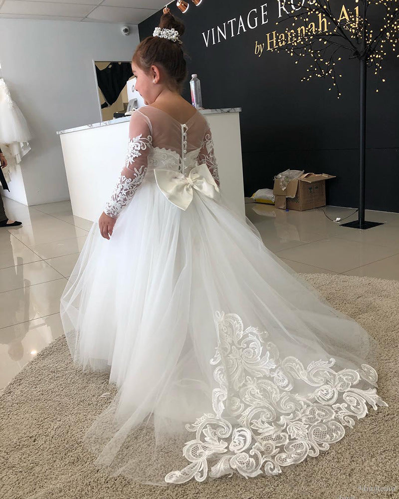 Bola Vestido de Novia de Niña Florista Cola