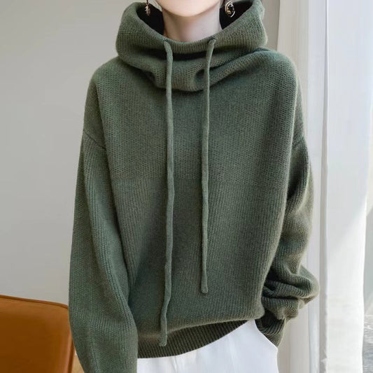 Women's Fashion Loose Cashmere Heaps Collar Sweater