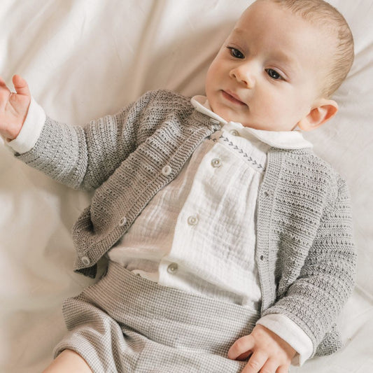 Costume bébé deux pièces en coton à manches longues