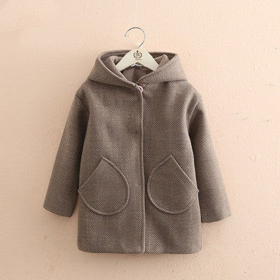 Children's mid-length woolen coat