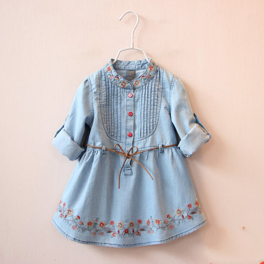 Autumn new girls denim dress