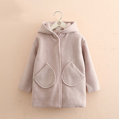 Children's mid-length woolen coat