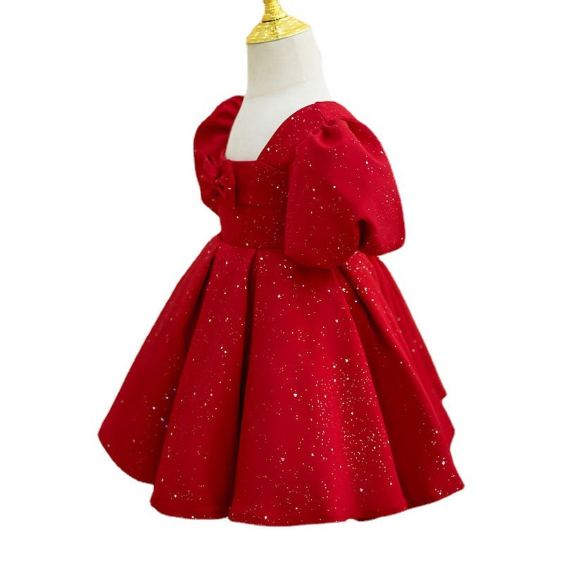 Catwalk Red Baby Zhuazhou Umbrella Princess Dress