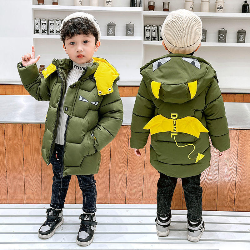 Boy Fashion Down Jacket Mid-length Coat