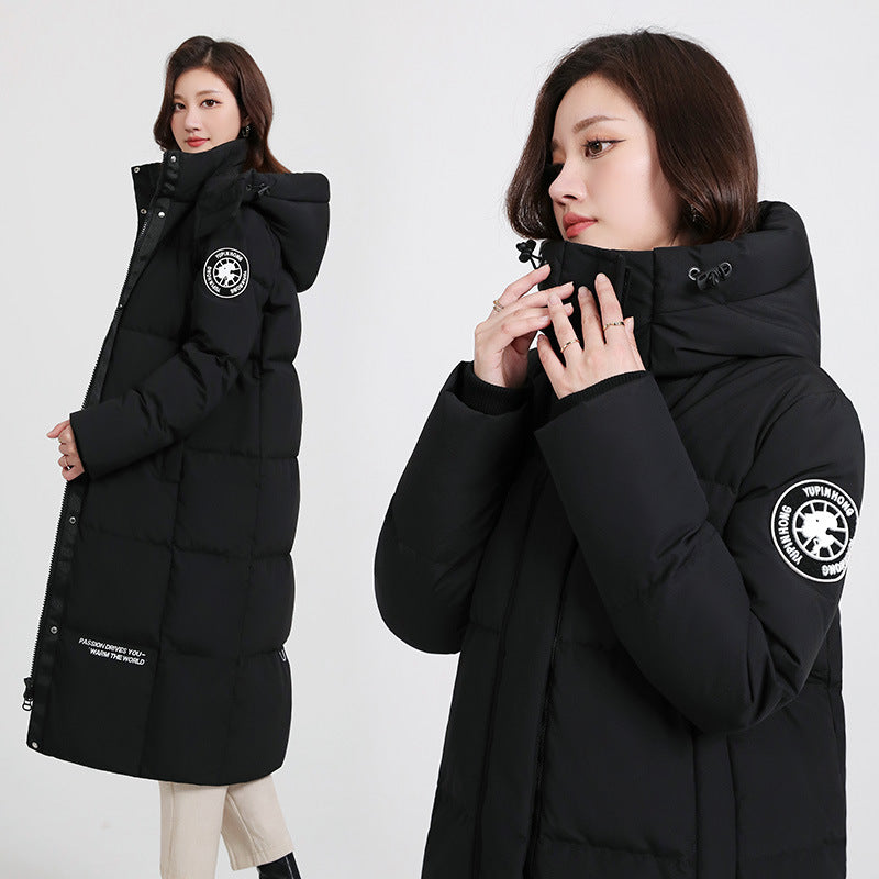 Women's Winter Thickened Casual Mid-length Down Jacket Hooded Jacket