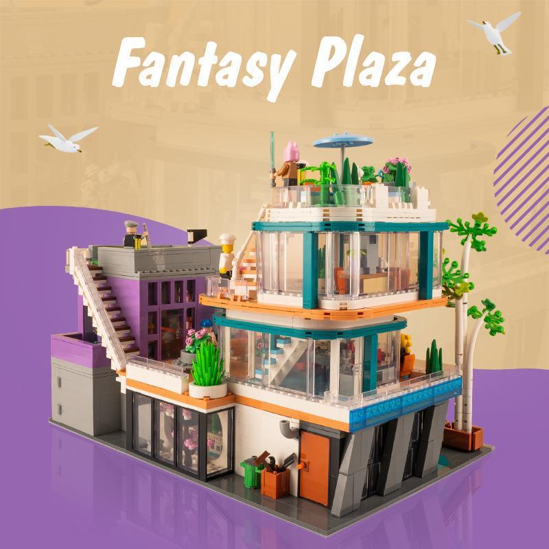 Box Street View Fantasy Plaza Children's Puzzle Block Toys