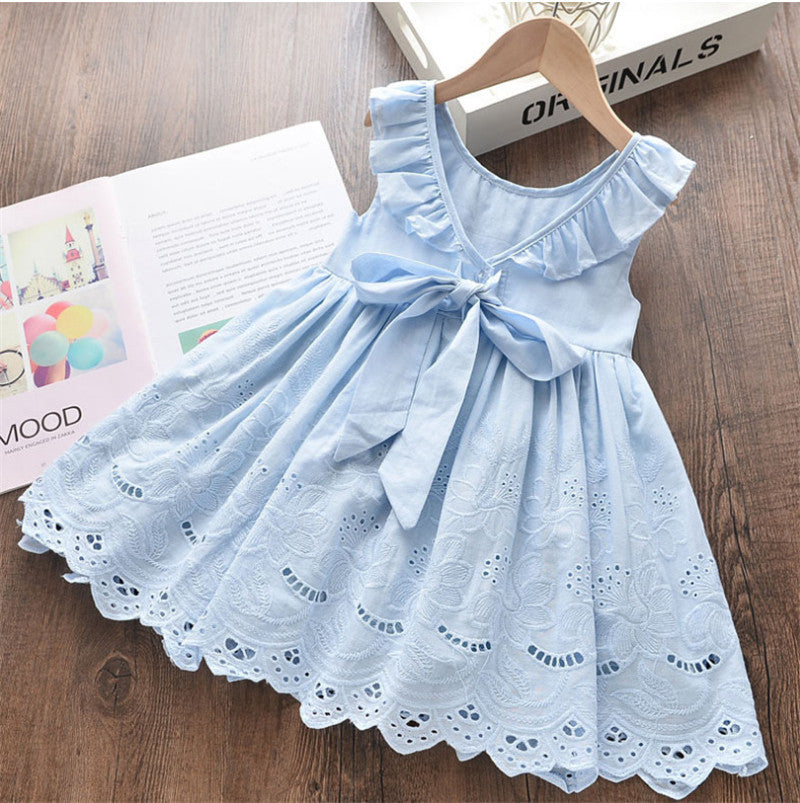 Hollow Embroidery Dress Baby Cute Vest Skirt