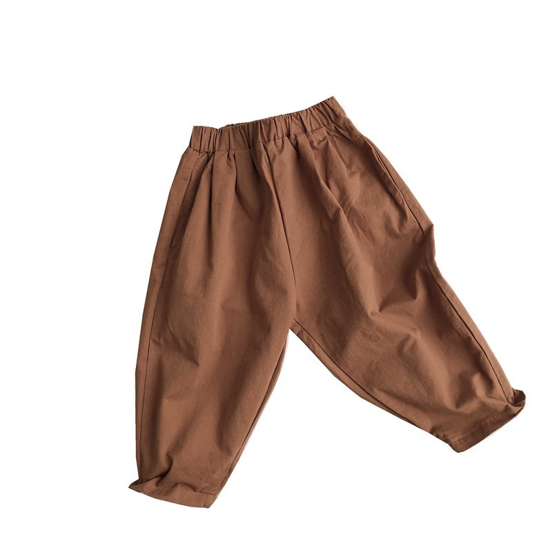 Cotton Woven Trousers Carrot Pants