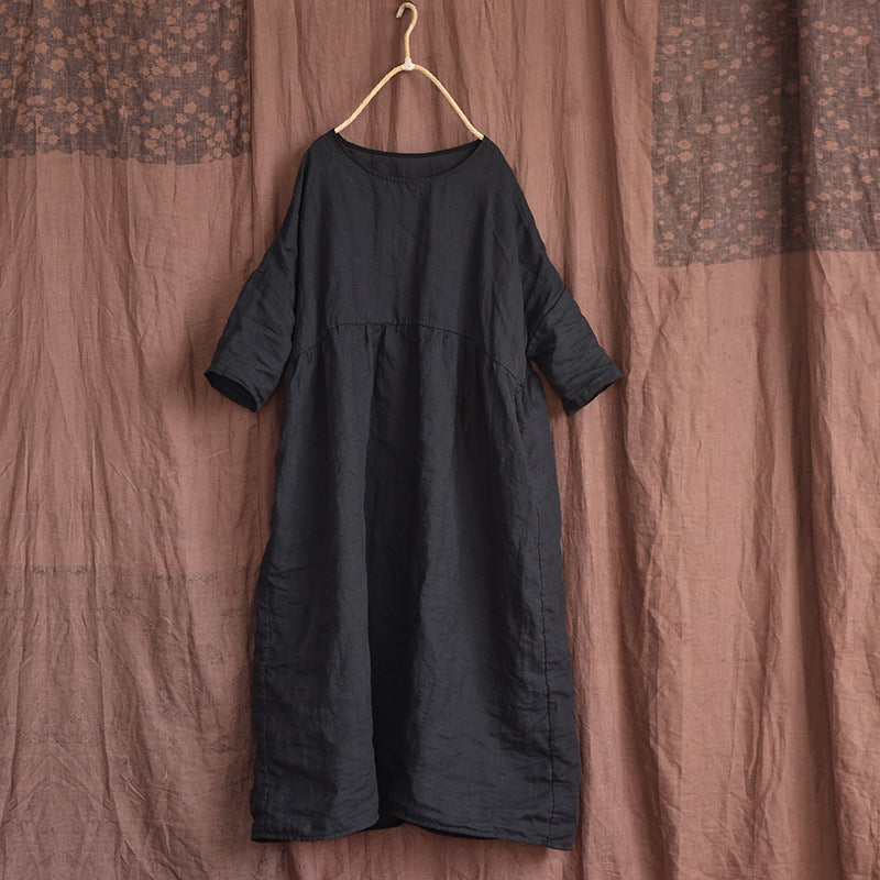 Women's Cotton And Linen Retro Dress