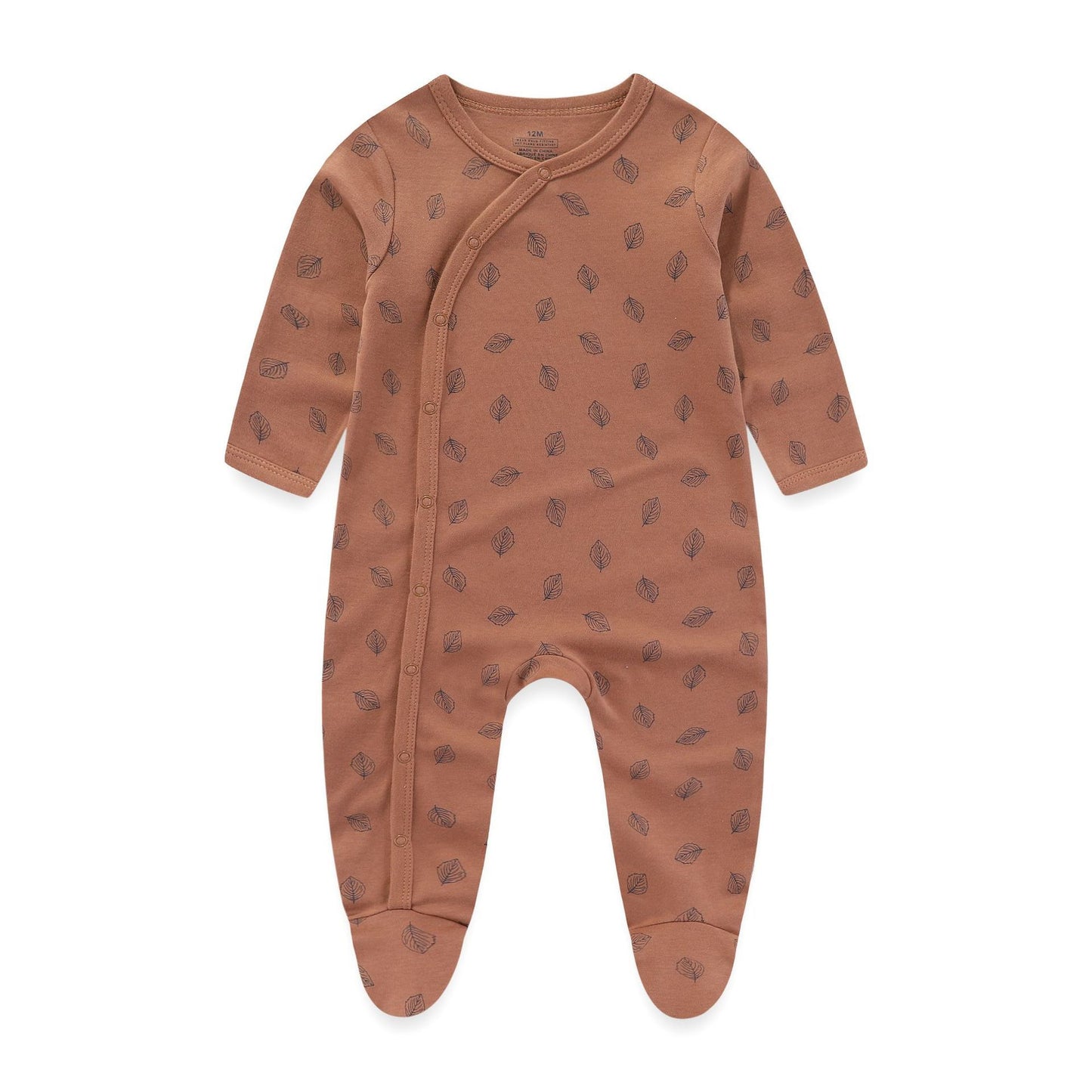 Combinaison en coton à manches longues pour bébé, 3 pièces, barboteuse enveloppée de pieds, pyjama sans os, couture, nouvelle collection