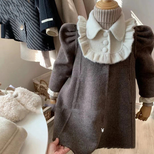 Children's Sweet Princess Style Woolen Coat