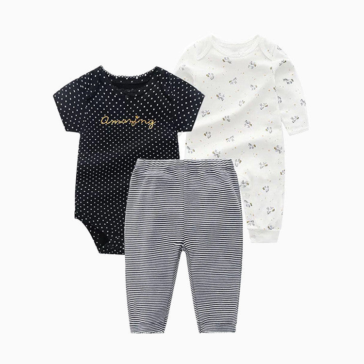 Costume trois pièces pour vêtements pour bébés, printemps et automne