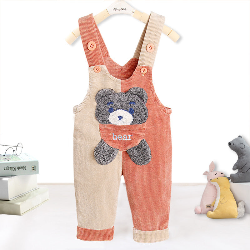 Thicken Plus Velvet Children's Overalls