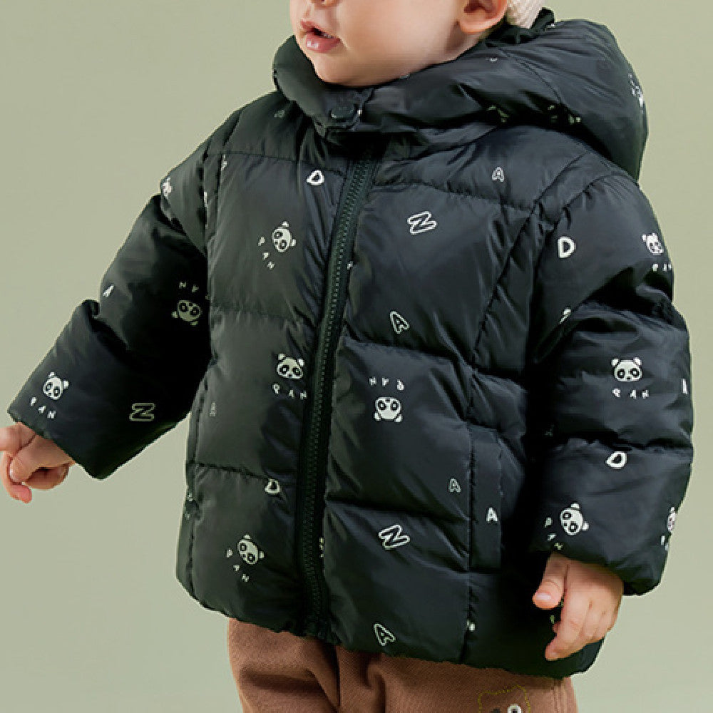 Winter Children's Down Jacket Boys And Girls Three-proof A Tall Hat Collar Windproof Thermal Coat