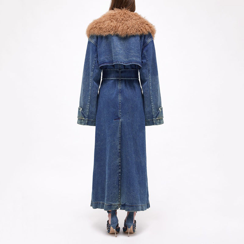 Trench-coat en denim à la mode pour femmes