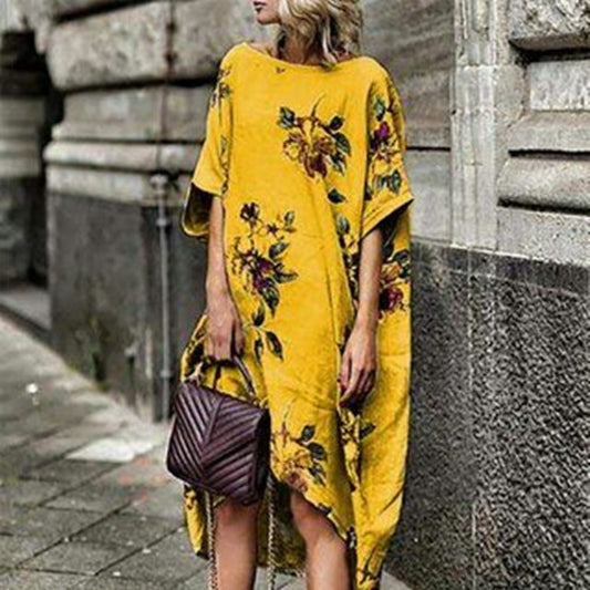 Robe ample à fleurs imprimée d'été pour femmes