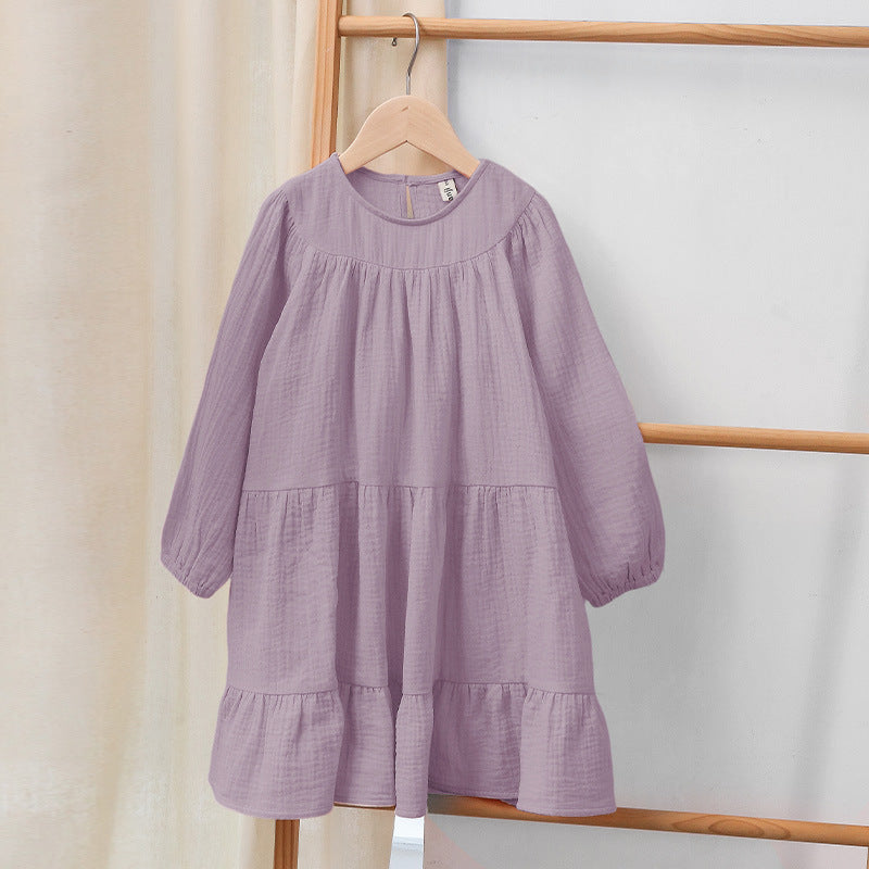 Baby Girl Pure Cotton Long Sleeve Bottoming Dress Is Sweet And Cute