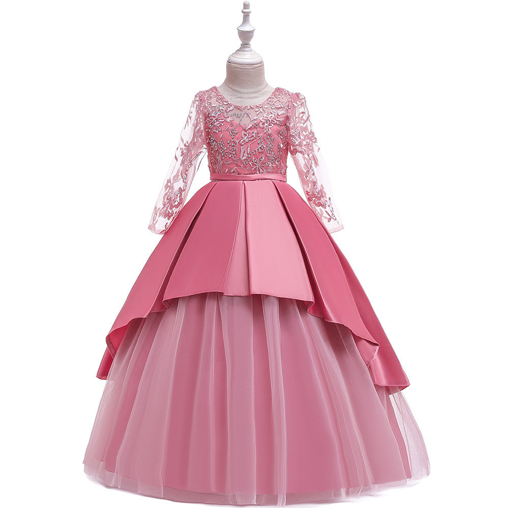 Children's Dress Princess Dress Mesh Flower Girl Western Style Wedding Dress