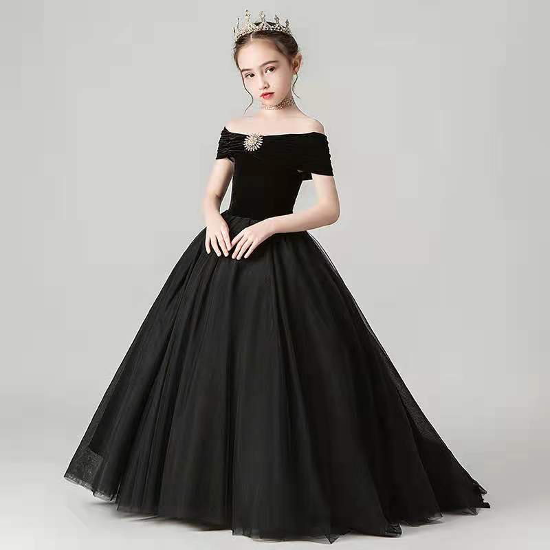 Robe de soirée traînante pour défilé de mariage pour filles