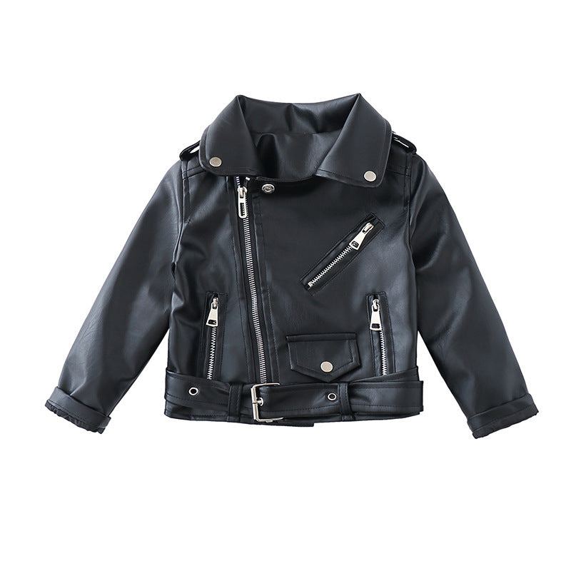 Veste en cuir de style occidental pour enfants d'automne et d'hiver