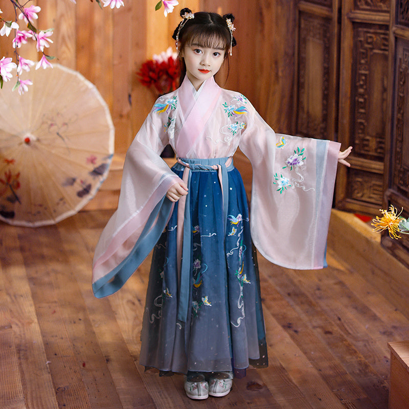 Long-sleeved light gauze children's dress