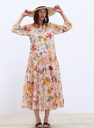 Vestido de dos piezas con estampado floral para mujer