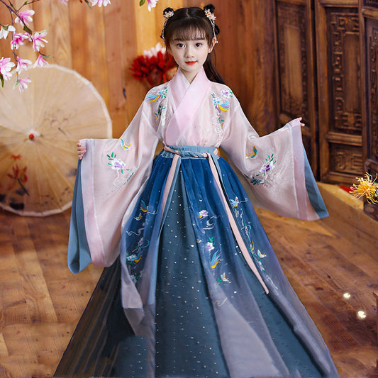 Long-sleeved light gauze children's dress