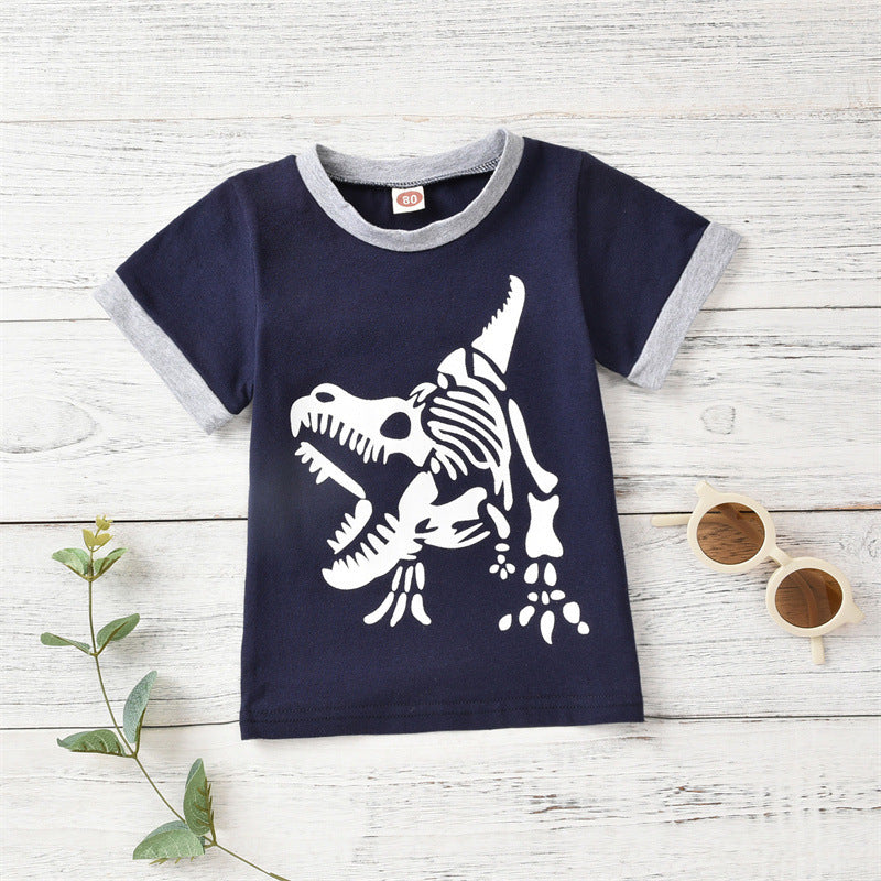 Ropa infantil de dinosaurios de manga corta de verano