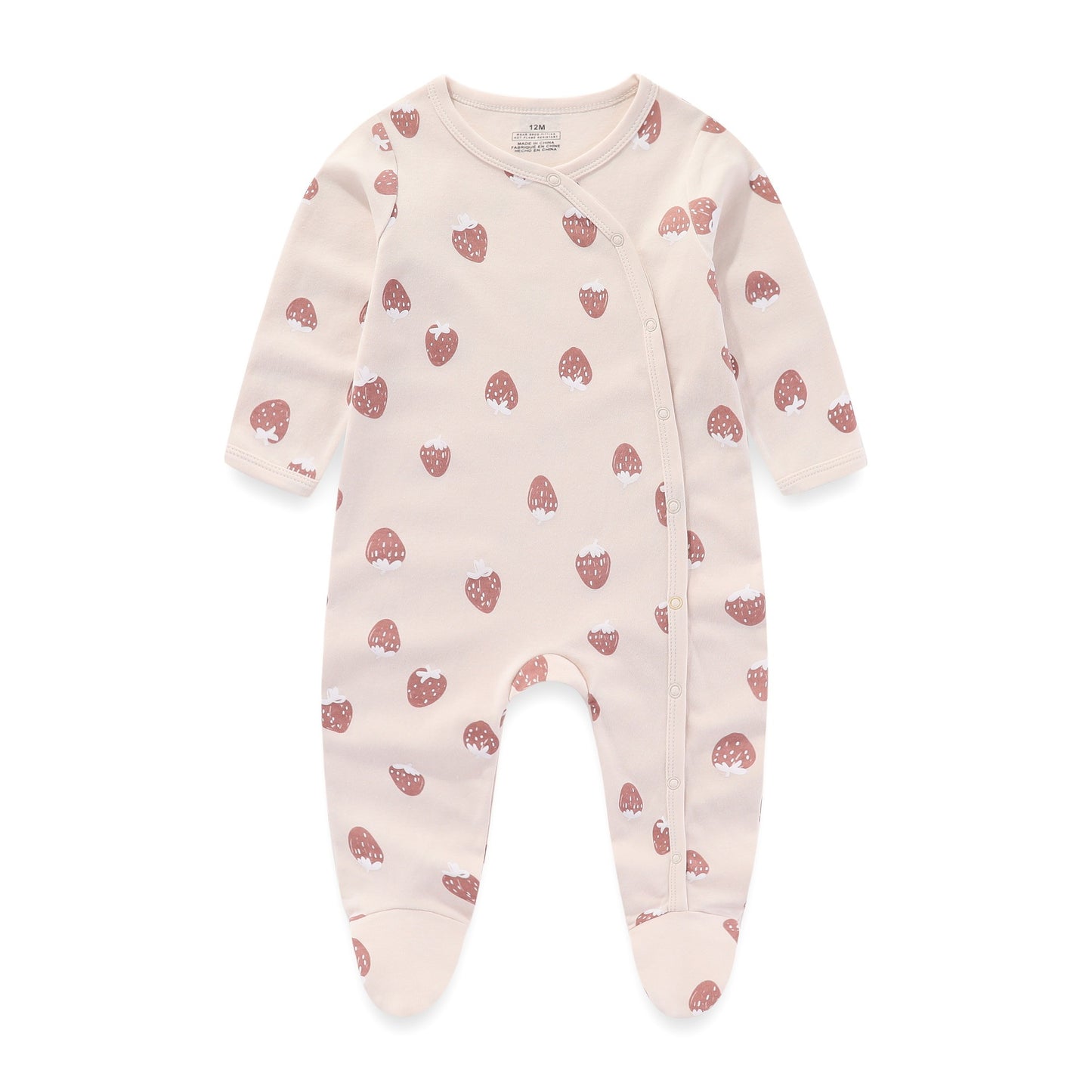 Combinaison en coton à manches longues pour bébé, 3 pièces, barboteuse enveloppée de pieds, pyjama sans os, couture, nouvelle collection