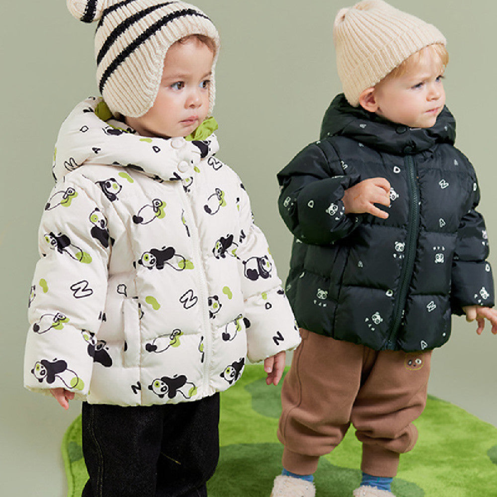 Winter Children's Down Jacket Boys And Girls Three-proof A Tall Hat Collar Windproof Thermal Coat