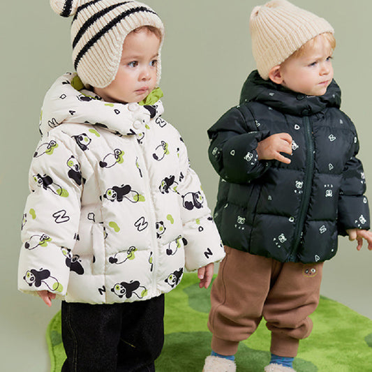 Doudoune d'hiver pour enfants, pour garçons et filles, manteau thermique coupe-vent à trois épreuves avec col de chapeau haut