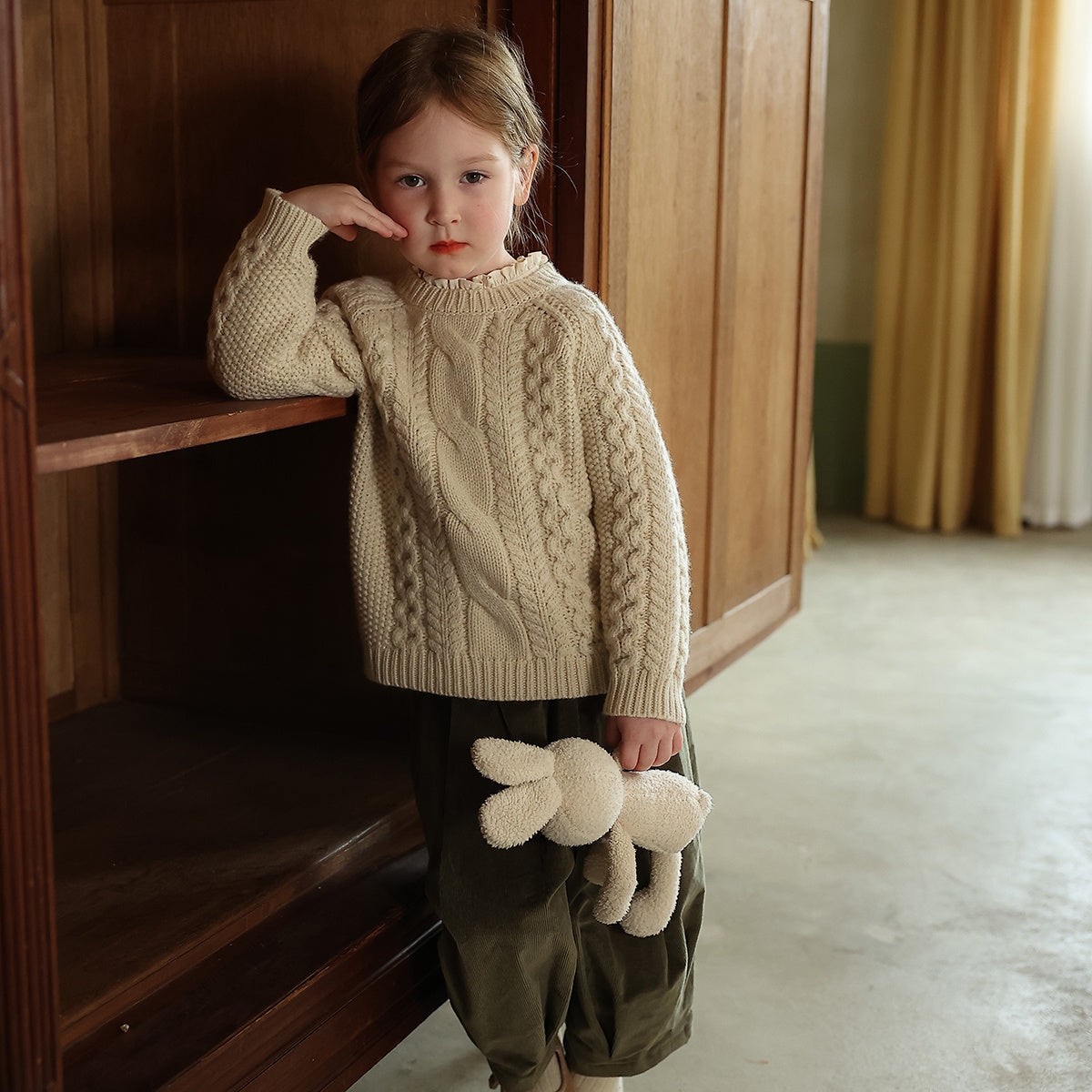 Pull fille en coton et laine mélangés de niche