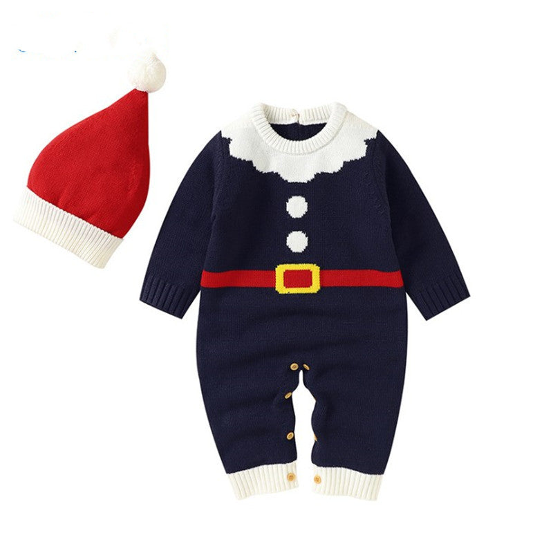 Combinaisons tricotées pour bébé, vêtements et chapeaux mignons de noël