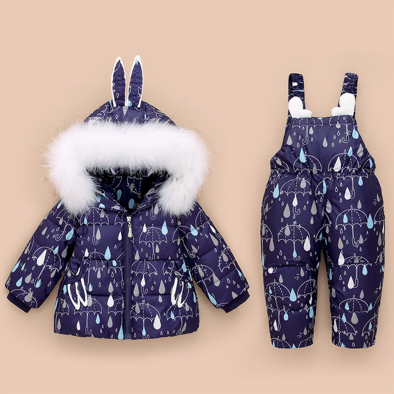 Children's down jacket suit 1-3 year old female baby coat