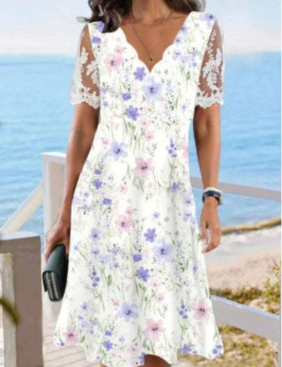 Women's Fashion Personality Vintage Floral Dress