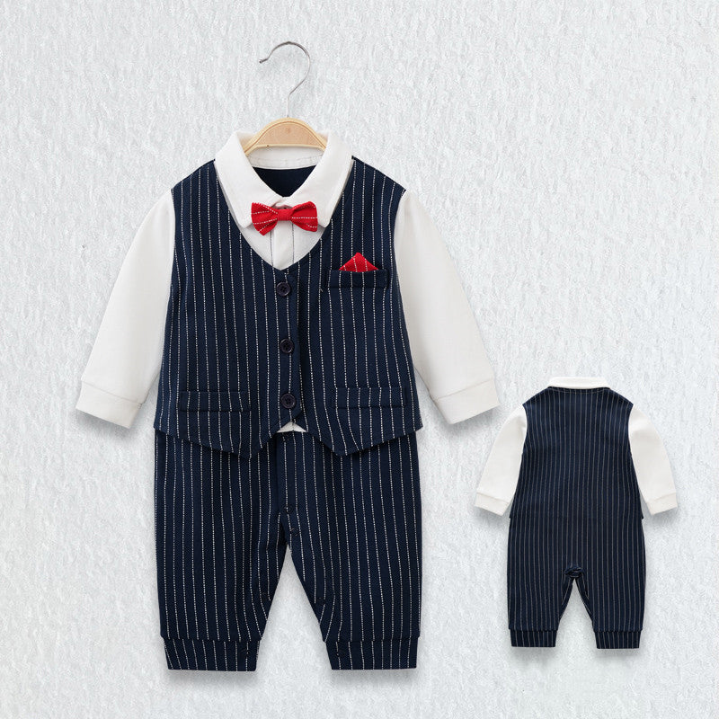 Boys' Fashion Simple Cotton Gentleman Bodysuit