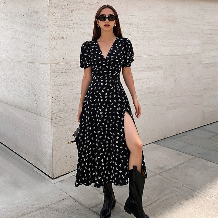 Vestido elegante con estampado floral para mujer