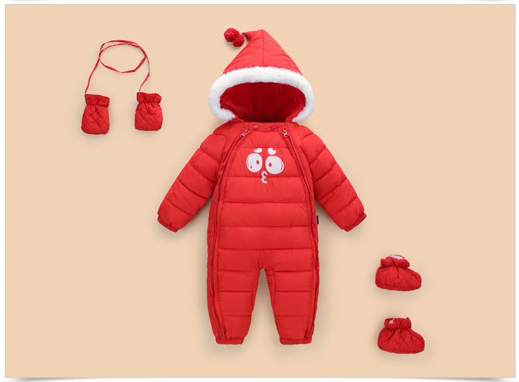 Barboteuse en coton pour bébé de 0 à 18 mois, Costume d'hiver épais pour garçons et filles, combinaison chaude pour nourrissons, combinaison pour enfants, vêtements d'extérieur pour bébé