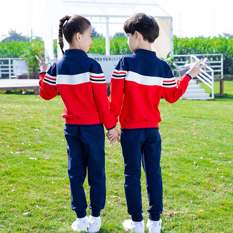 British Style Spring And Autumn Primary School Sportswear Two-piece Set