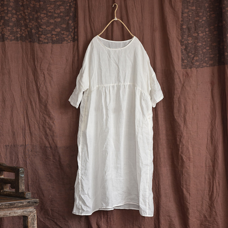 Women's Cotton And Linen Retro Dress