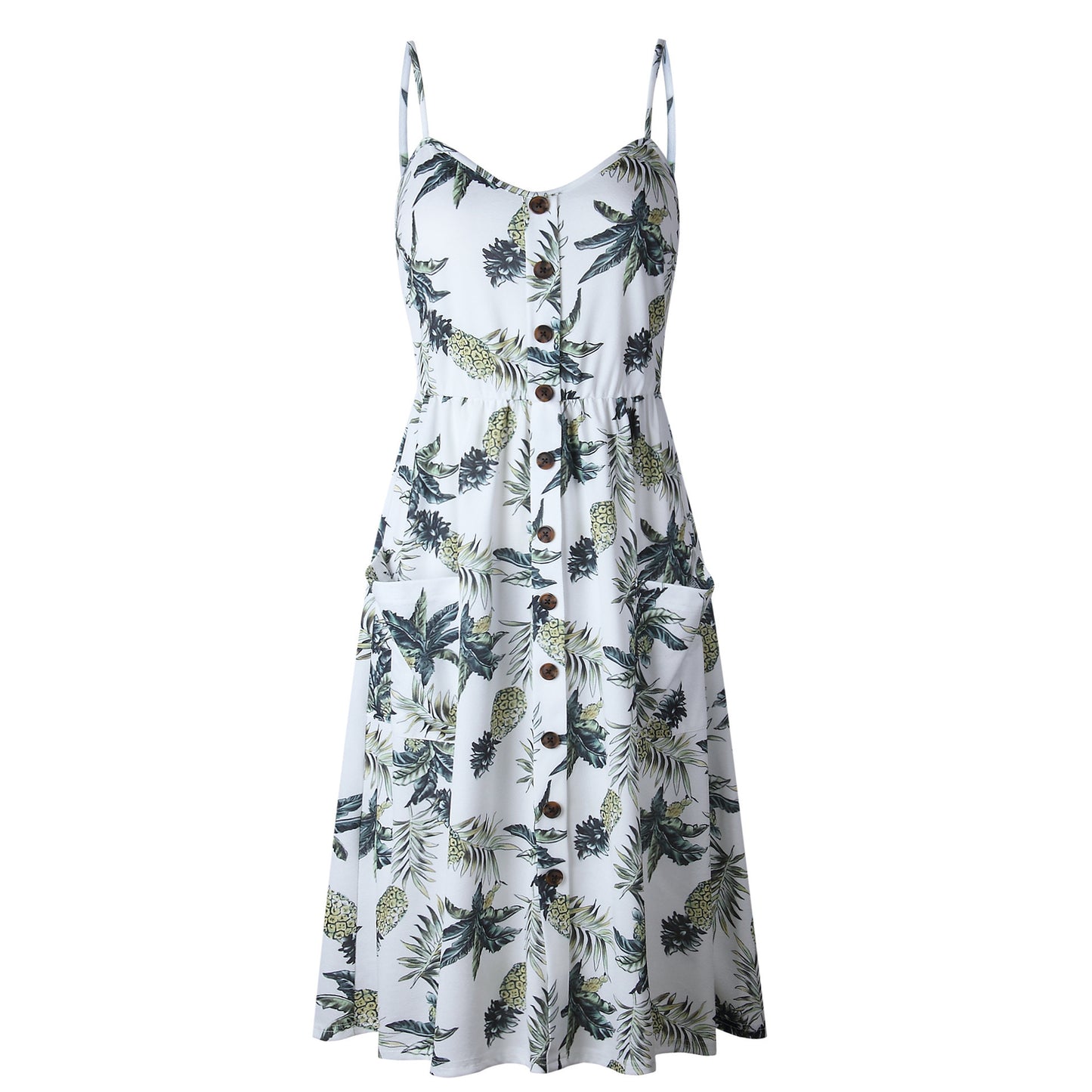 Women's Fashion Suspenders Floral Dress