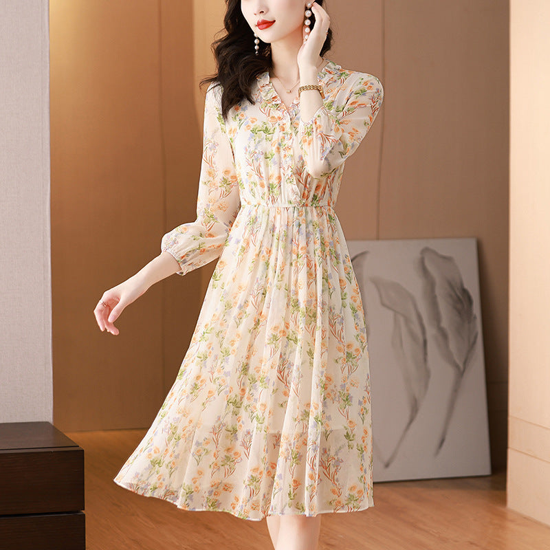 Chiffon Floral Dress Spring And Summer