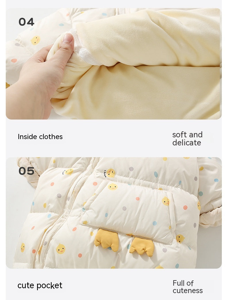 Combinaison en duvet pour bébé, hiver, velours épais rembourré