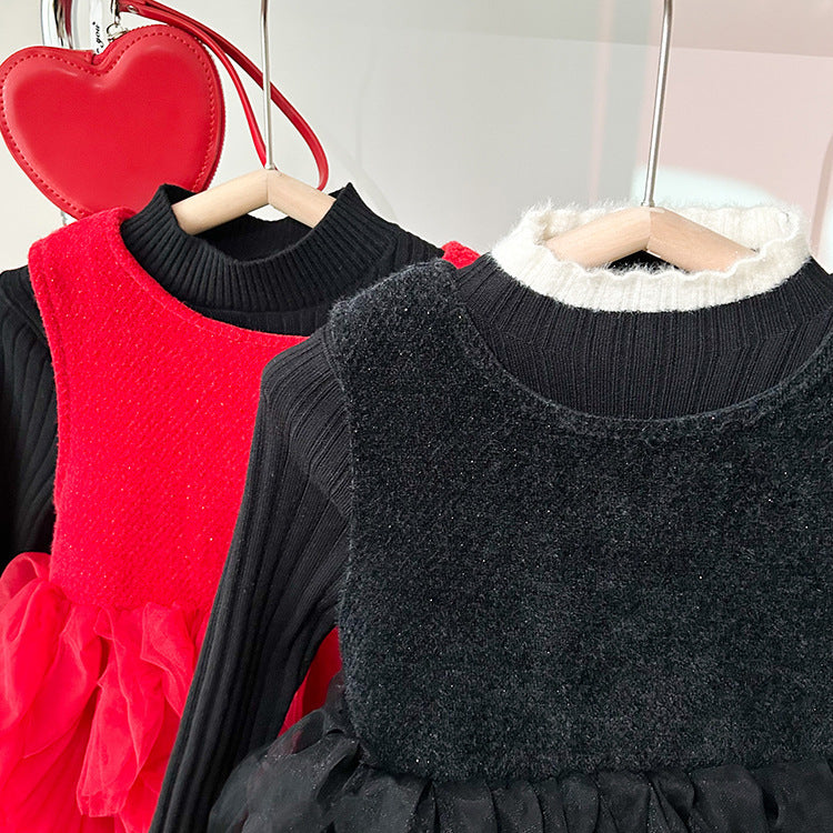 Jupe en gaze pour fille, gilet poncho pour l'industrie lourde