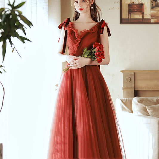 Women's Fashionable Red Engagement Dress