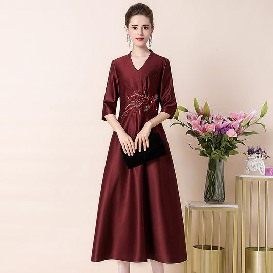 Women's Slim Fit Thin Embroidery Dress