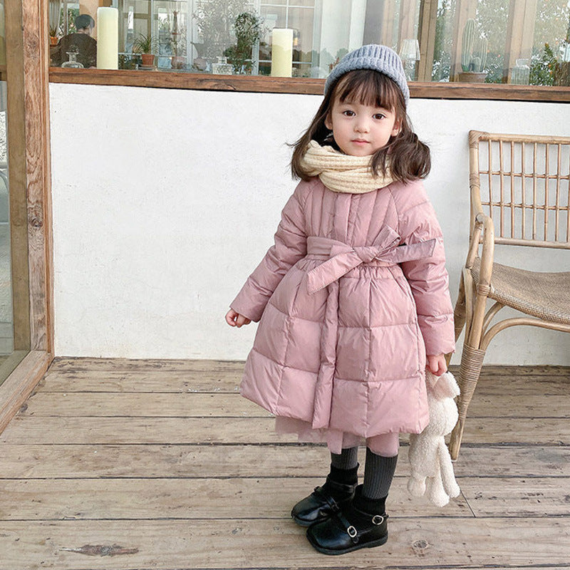 Vêtements d'hiver pour enfants Manteau mi-long pour petite fille