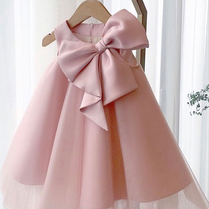 Robe pour filles, robe à gros nœud, Style coréen, pour petites filles